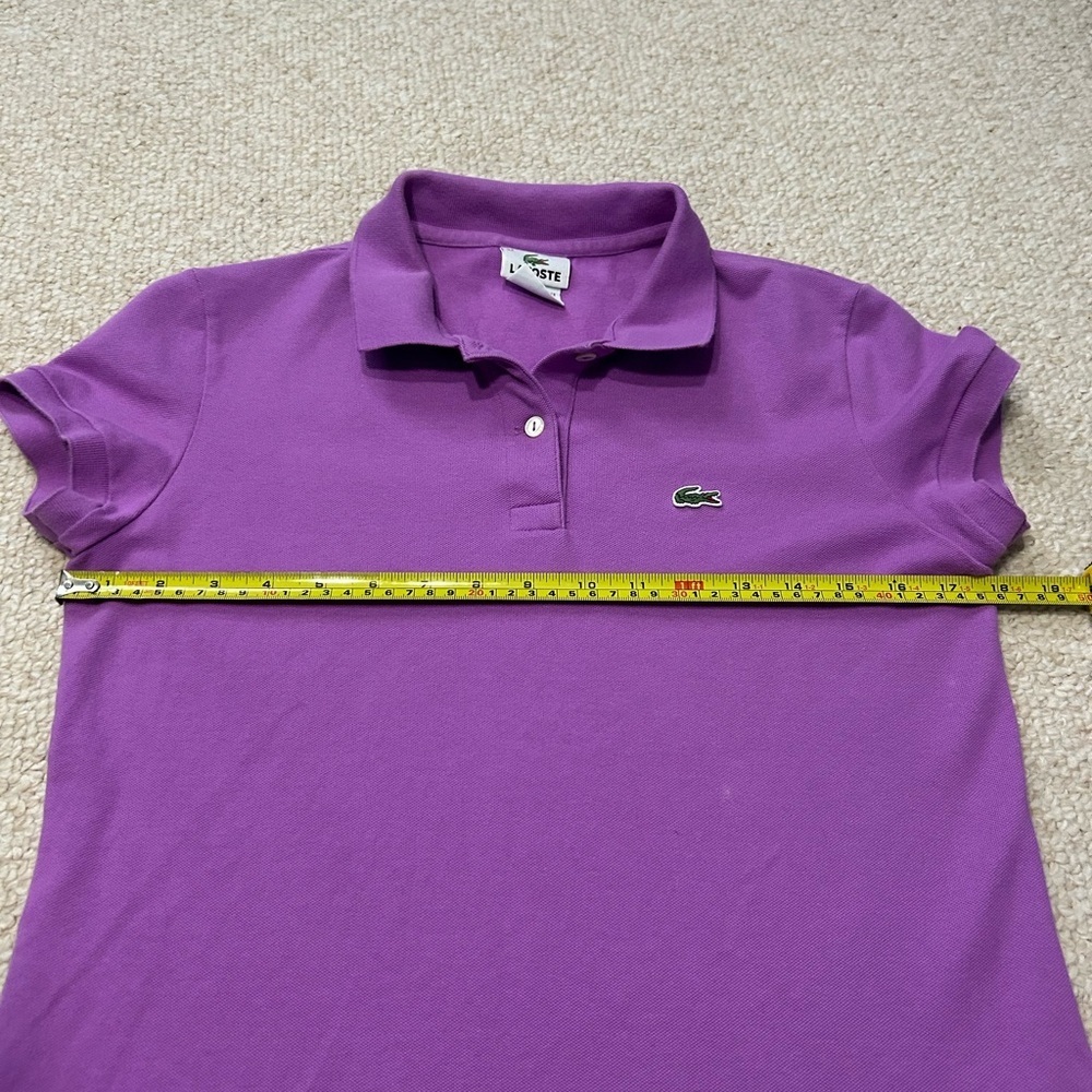 Lacoste Women’s Purple Polo Shirt Slim Fit Size 42 (~US 10, Large) - Picture 10 of 11